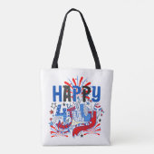 Patriotisches Frohes 4. Juli Feierdesign Tasche (Rückseite)