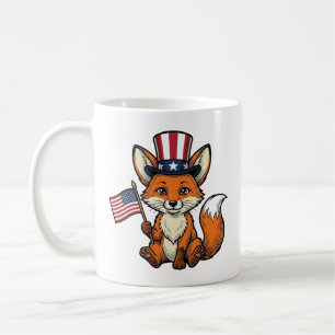 Patriotisches Fuchs Vintage-Gravur-Shirt-Design_1 Kaffeetasse