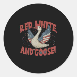 Patriotisches Gänse, 4. Gänse, Unabhängigkeitstag Runder Aufkleber