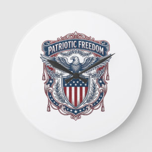 Patriotisches Gartentuch-Style-Vektorgrafik-T-Shir Große Wanduhr