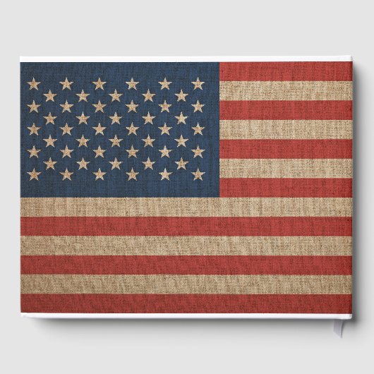 Patriotisches Gästebuch unter amerikanischer Flagg (Rückseite)