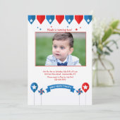 Patriotisches Geburtstags-Foto Einladung (Stehend Vorderseite)