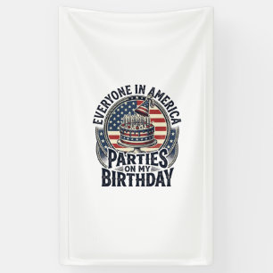 Patriotisches Geburtstagsfeier-Vintage-Torte-Shirt Banner