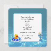 Patriotisches Gelbkautschuk-Duck-Pool-Party Einladung (Rückseite)