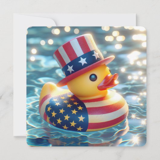 Patriotisches Gelbkautschuk-Duck-Pool-Party Einladung (Vorderseite)
