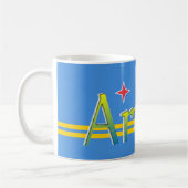 Patriotisches Geschenk Aruba-Flagge Kaffeetasse (Links)