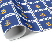 Patriotisches Geschenkpapier mit der Flagge von Qu (Rolleneckpunkt)