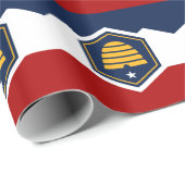 Patriotisches Geschenkpapier mit der Flagge von Ut (Rolleneckpunkt)