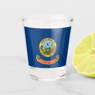 Patriotisches Glas mit der Flagge Idahos