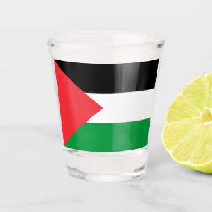 Patriotisches Glas mit der Flagge Palästinas