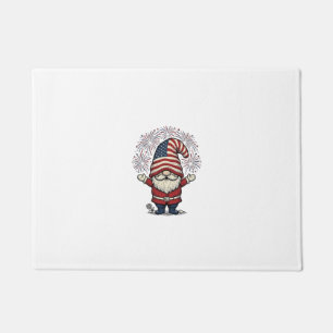 Patriotisches Gnom-Feuerwerk Vintage-Vektordesign_ Fußmatte
