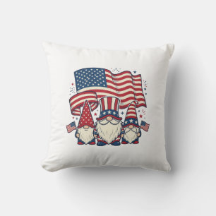Patriotisches Gnom-Flagge Vintage-Stich-Design_1 Kissen