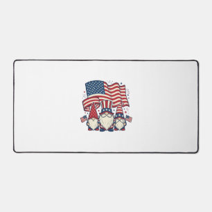 Patriotisches Gnom-Flagge Vintage-Stich-Design_1 Schreibtischunterlage