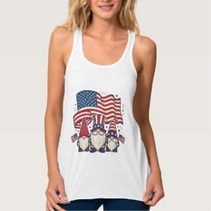 Patriotisches Gnom-Flagge Vintage-Stich-Design_1 Tank Top