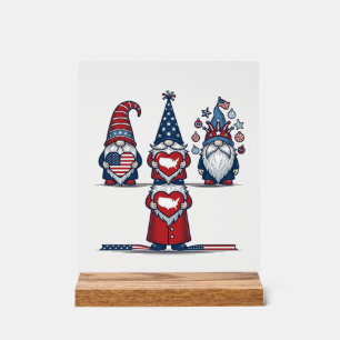 Patriotisches Gnom-Trio Vintage-Vector-Design_1 Acrylschild