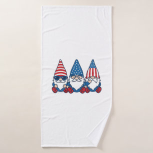 Patriotisches Gnom-Trio Vintage-Vector-Shirt-Desig Badehandtuch