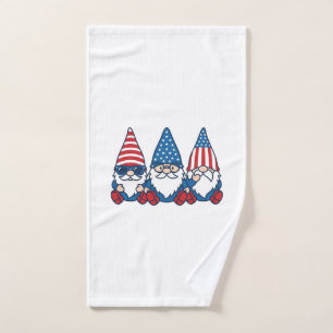 Patriotisches Gnom-Trio Vintage-Vector-Shirt-Desig Handtuch