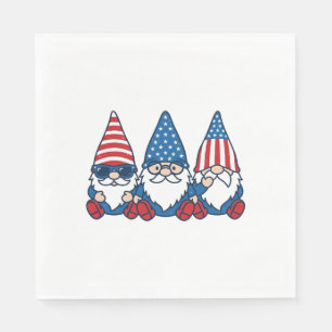 Patriotisches Gnom-Trio Vintage-Vector-Shirt-Desig Serviette
