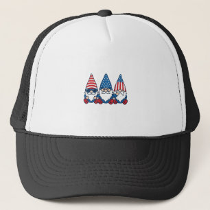 Patriotisches Gnom-Trio Vintage-Vector-Shirt-Desig Truckerkappe