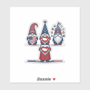 Patriotisches Gnom-Trio Vintage-Vektordesign_1 Aufkleber