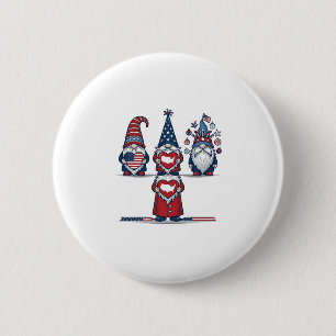 Patriotisches Gnom-Trio Vintage-Vektordesign_1 Button