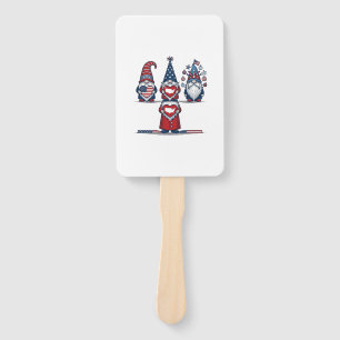 Patriotisches Gnom-Trio Vintage-Vektordesign_1 Fächer