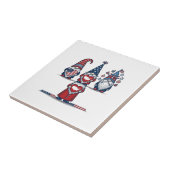 Patriotisches Gnom-Trio Vintage-Vektordesign_1 Fliese (Seite)
