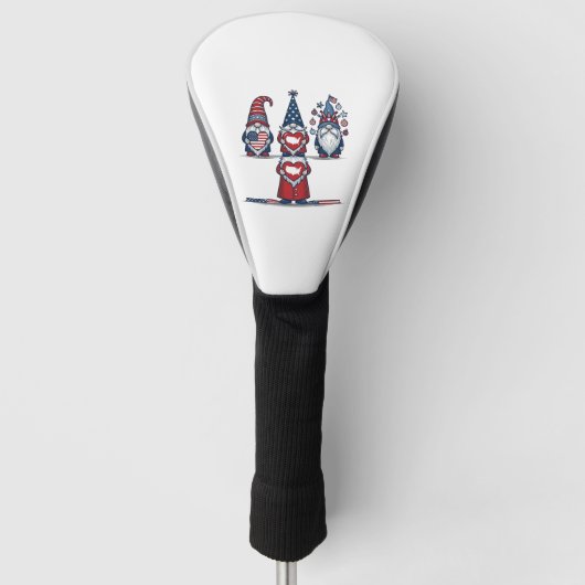 Patriotisches Gnom-Trio Vintage-Vektordesign_1 Golf Headcover (Vorderseite)