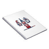 Patriotisches Gnom-Trio Vintage-Vektordesign_1 Notizblock (Rechte Seite)