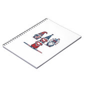 Patriotisches Gnom-Trio Vintage-Vektordesign_1 Notizblock (Linke Seite)