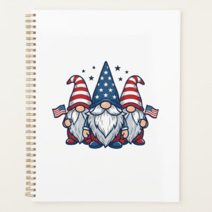 Patriotisches Gnom-Trio Vintage-Vektordesign_1 Planer