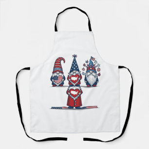 Patriotisches Gnom-Trio Vintage-Vektordesign_1 Schürze