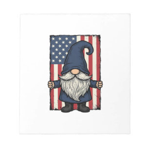 Patriotisches Gnom Vintage-Flagge-Shirt-Design_1 Notizblock