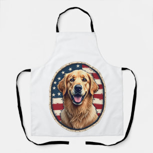 Patriotisches Golden Retriever-Abzeichen Vintage-T Schürze