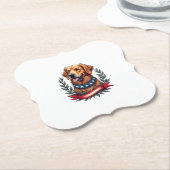 Patriotisches Golden Retriever Americana Art-Shirt Untersetzer (angewinkelt)