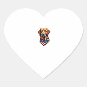 Patriotisches Golden Retriever-Bandana-Vintage-T-S Herz-Aufkleber
