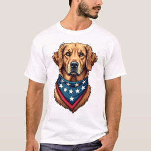 Patriotisches Golden Retriever-Bandana-Vintage-T-S T-Shirt