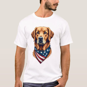 Patriotisches Golden Retriever-Bandana-Vintage-T-S T-Shirt