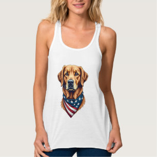 Patriotisches Golden Retriever-Bandana-Vintage-T-S Tank Top