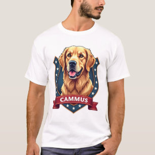 Patriotisches Golden Retriever Familienwappen Shir T-Shirt