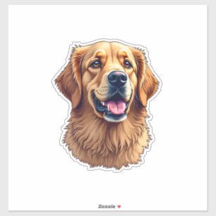 Patriotisches Golden Retriever Gesicht Vintage-Shi Aufkleber