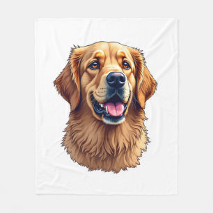 Patriotisches Golden Retriever Gesicht Vintage-Shi Fleecedecke