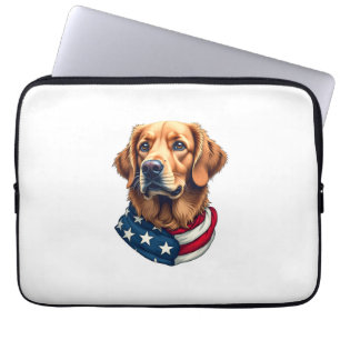 Patriotisches Golden Retriever Gesicht Vintage-Shi Laptopschutzhülle