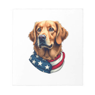 Patriotisches Golden Retriever Gesicht Vintage-Shi Notizblock