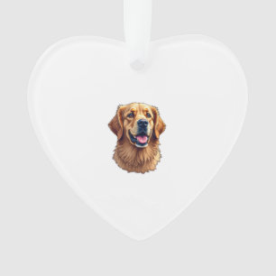 Patriotisches Golden Retriever-Gesicht Vintage-Shi Ornament