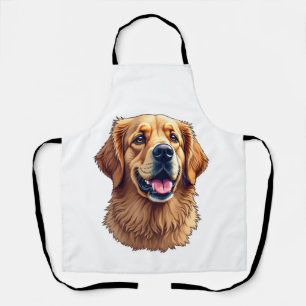 Patriotisches Golden Retriever-Gesicht Vintage-Shi Schürze