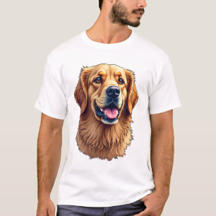 Patriotisches Golden Retriever Gesicht Vintage-Shi T-Shirt
