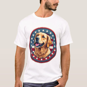 Patriotisches Golden Retriever Heritage Seal T-Shi T-Shirt
