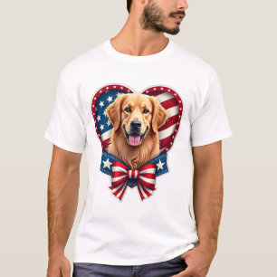 Patriotisches Golden Retriever Herz Vintage-Shirt T-Shirt