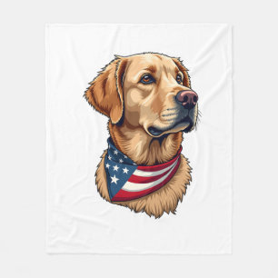 Patriotisches Golden Retriever Kopf Vintage-Shirt  Fleecedecke
